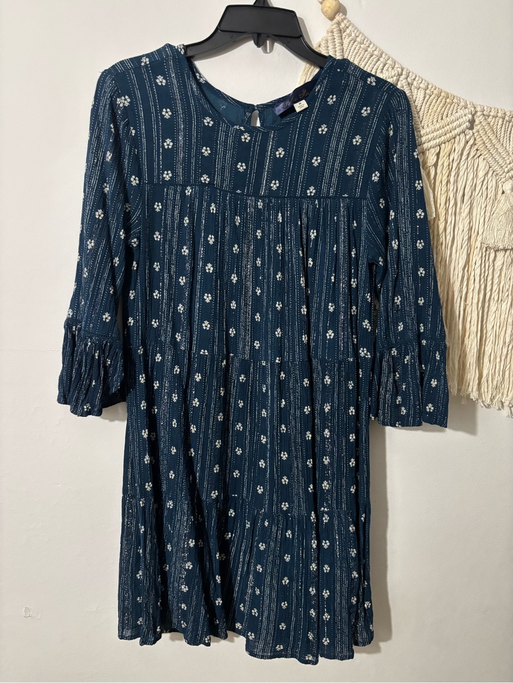 Blue Rain Dark Blue Floral Dress